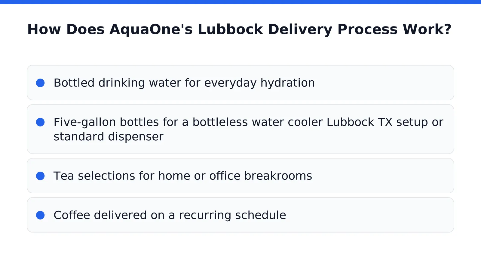 How Does AquaOne's Lubbock Delivery Process Work